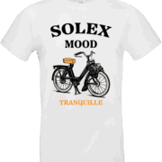T-shirt blanc Solex Mood Tranquille avec illustration vintage du Solex