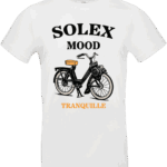 T-shirt blanc Solex Mood Tranquille avec illustration vintage du Solex