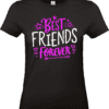 T-shirt noir femme Best Friends Forever message amitié impression DTF