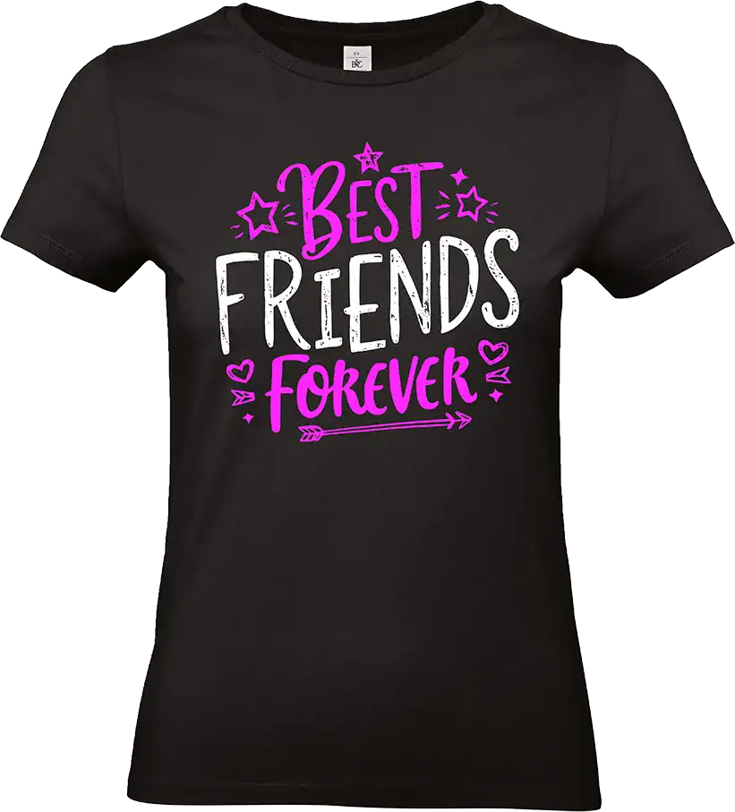 t shirt noir best friends forever femme – cadeau amies complicité