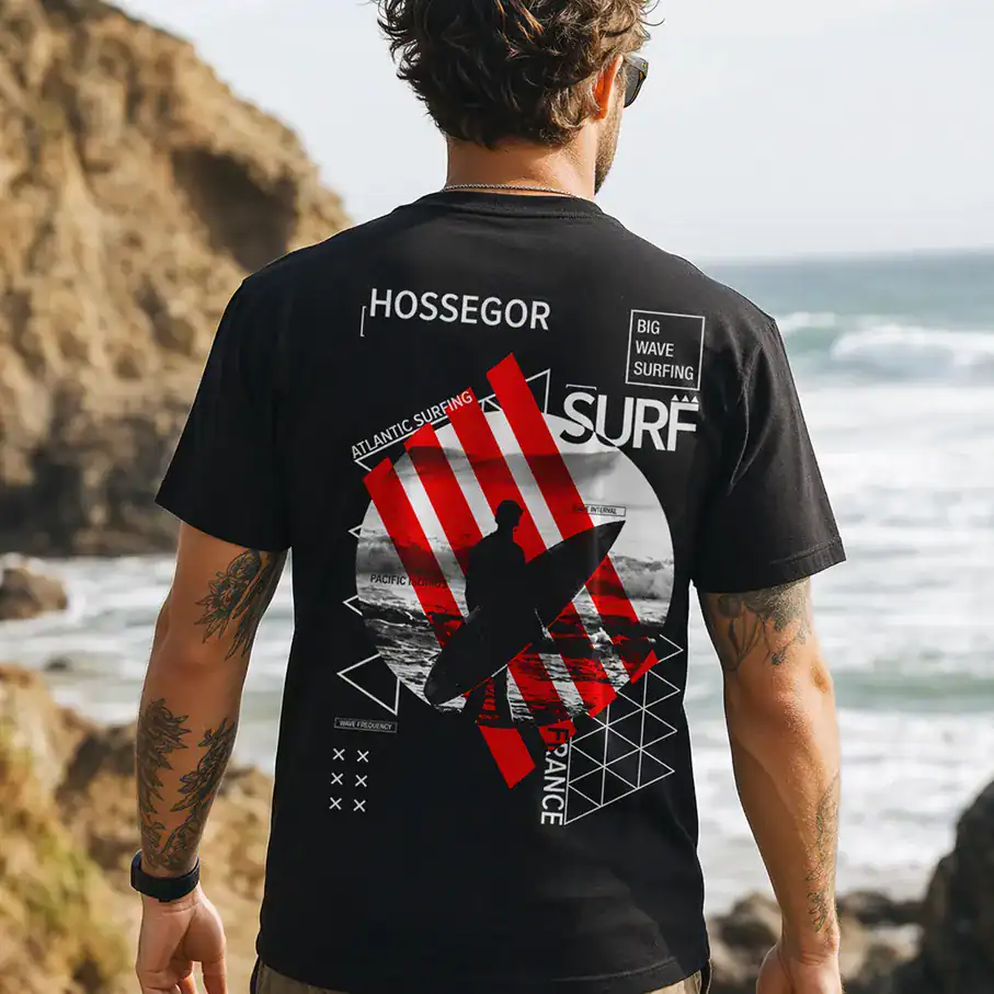 t shirt hossegor surf france – esprit océan & big wave