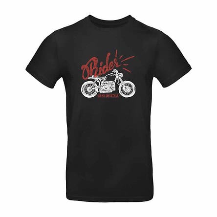 tee shirt moto ride life style noir