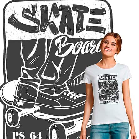 T-shirt Femme SkateBoard Freestyle PS 64