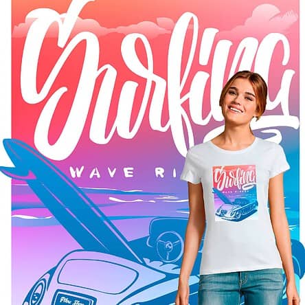 T-shirt Femme Surfing Wave Riders PS 64