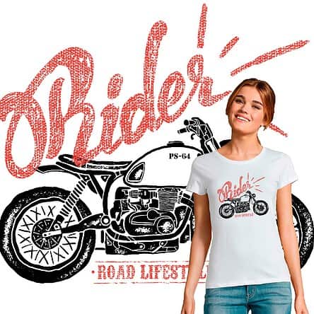 T-shirt Femme Rider Road Lifestyle PS 64 CAFE RACER MOTARDE