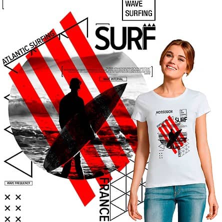 T-shirt Femme Hossegor Surf Big Wave Surfing original