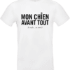 T shirt noir et blanc mon chien avant tout humour chien