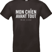 T shirt noir et blanc mon chien avant tout humour chien