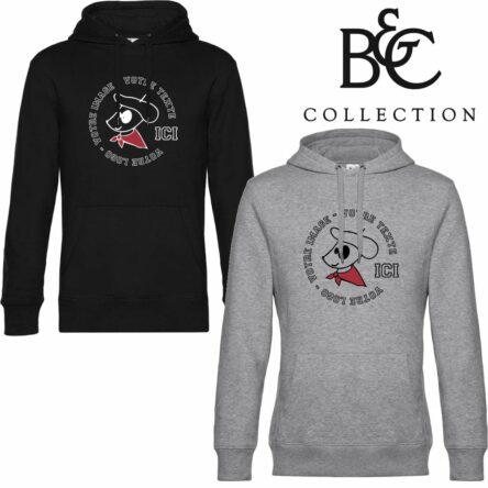 SWEAT PREMIUM NOIR ET GRIS A PERSONNALISER