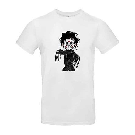 TEE SHIRT POP CULTURE noir EDWARD AUX MAINS d'argent jason vendredi 13