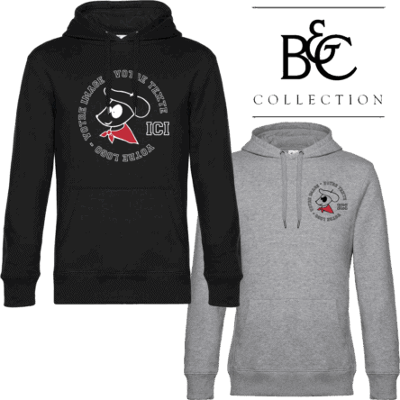 Sweats personnalisés avec logo de dessin animé.