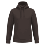 Sweat à capuche marron uni.