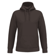 Sweat à capuche marron uni.
