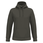 Sweat à capuche gris uni suspendu.