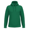 Sweat à capuche vert uni avec poche kangourou.