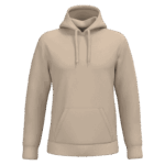 Sweat à capuche beige sans motif visible.