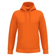 Sweat à capuche orange vif avec poche ventrale.
