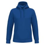 Sweat à capuche bleu uni.
