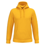 Sweat à capuche jaune vif sans motifs.