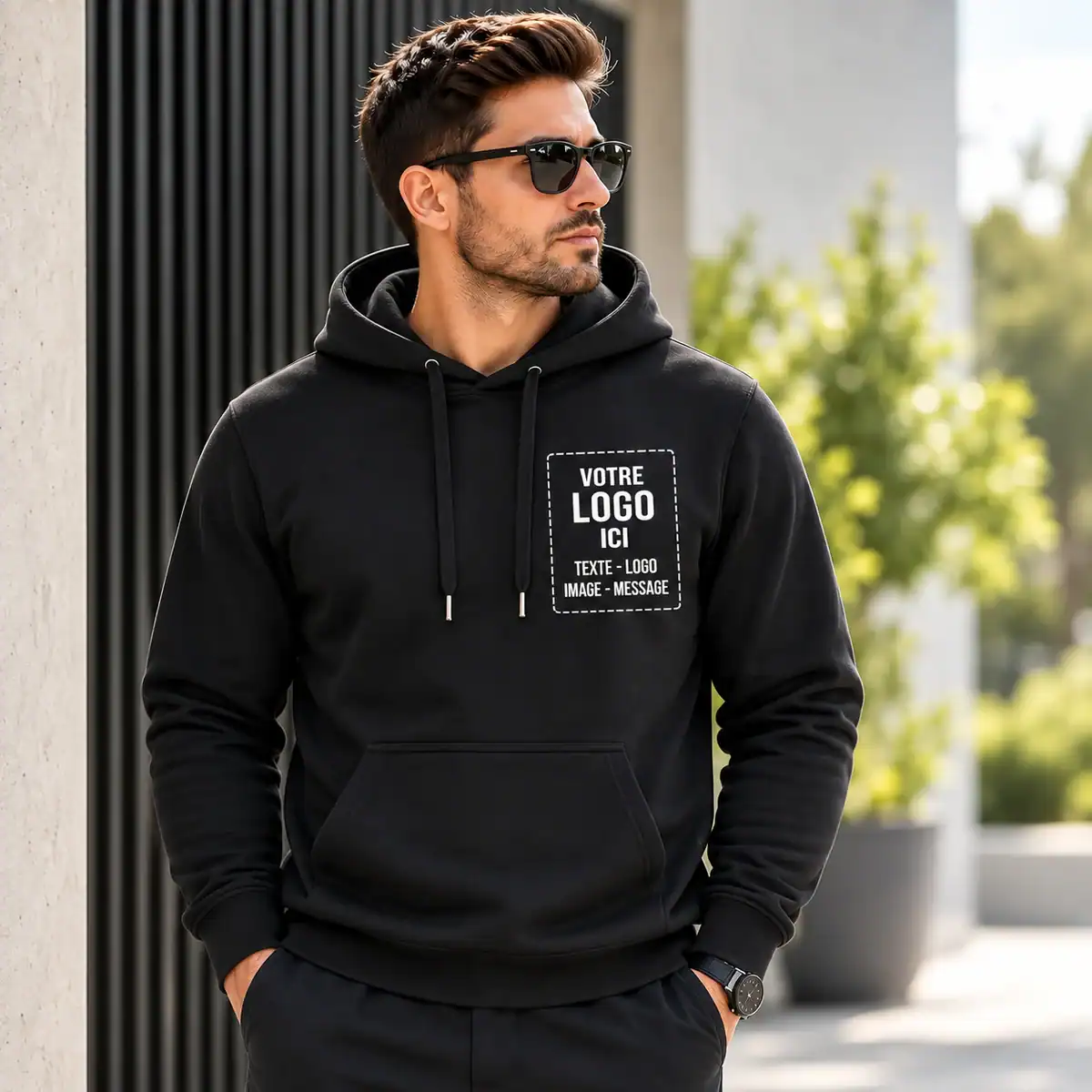 Sweat à capuche personnalisé avec logo, texte, image ou message – impression DTF à Pau