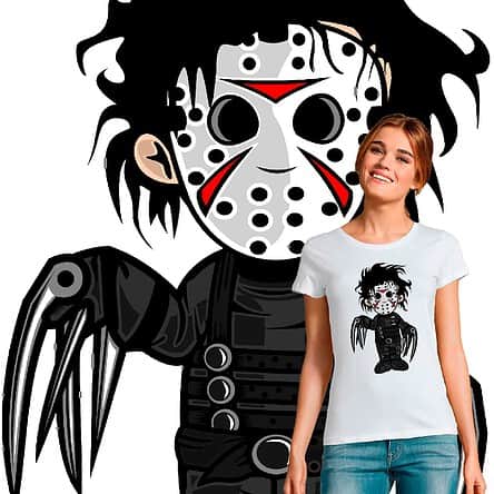 Tee-shirt femme pop culture Edward aux mains d'argent Jason vendredi 13 original