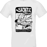 T-shirt skateboard “Depuis le premier kickflip” blanc