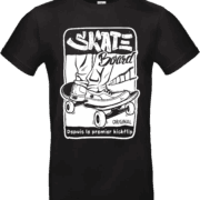 T-shirt skateboard “Depuis le premier kickflip” noir