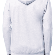 Dos d’un sweat à capuche gris clair