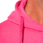 Capuche rose en tissu avec cordon