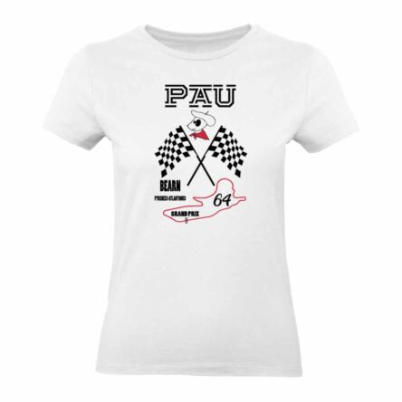 TEE SHIRT FEMME 100% coton bio grand prix tracé officiel ville de pau historique