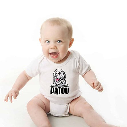 Body bébé motif Patou, chien de montagne des Pyrénées, la meilleure façon de protéger vos troupeaux des attaques d'Ours