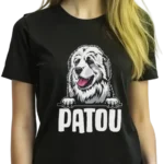 t shirt patou chien des pyrenees design montagne bearn impression dtf pilou shop 64 porté par une femme