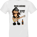 t shirt rock legend – hommage à lemmy (1945 2015) T-shirt blanc Rock Legend Lemmy illustration fun Pilou Shop 64