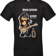 T-shirt NOIR Rock Legend Lemmy illustration fun Pilou Shop 64