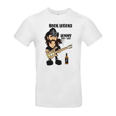 tee shirt lemmy motorhead guitare whisky jack daniel's BLANC