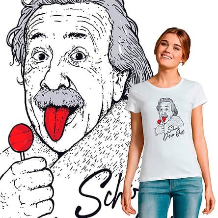 t-shirt femme Albert Einstein abandon scolaire génie un tee shirt tout plein d'humour et d'intelligence
