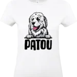 t shirt patou chien des pyrenees design montagne bearn impression dtf pilou shop 64 tshirt femme blanc