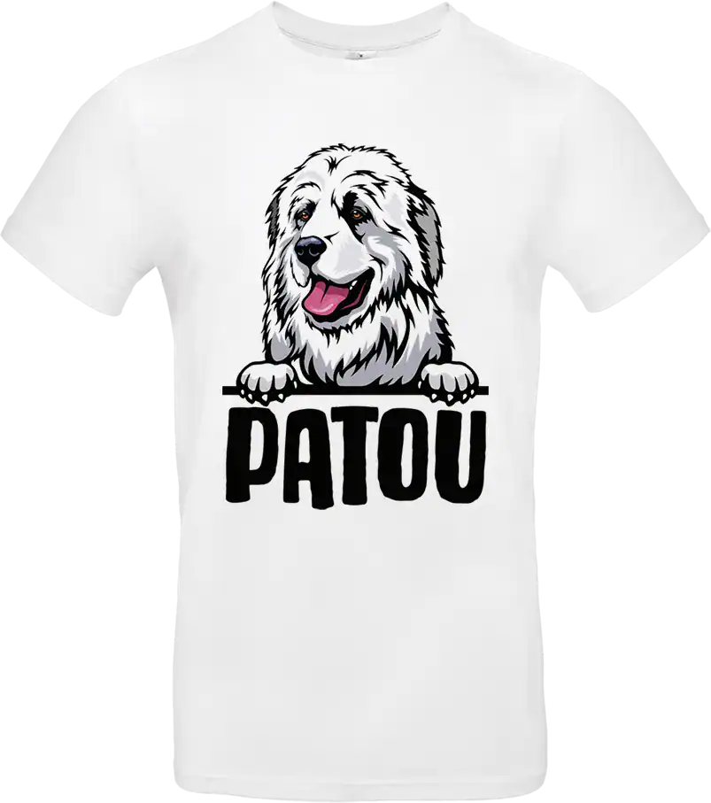 🐾 t shirt blanc “patou des pyrénées” – le gardien des montagnes