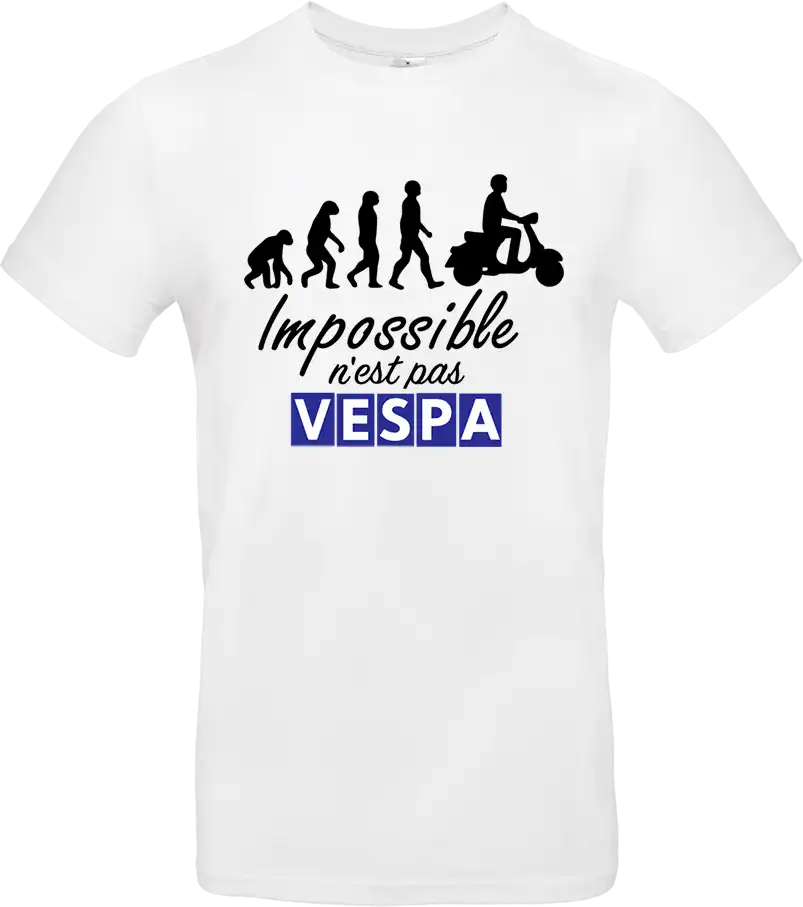 t shirt blanc “impossible n’est pas vespa – Évolution du pilote”
