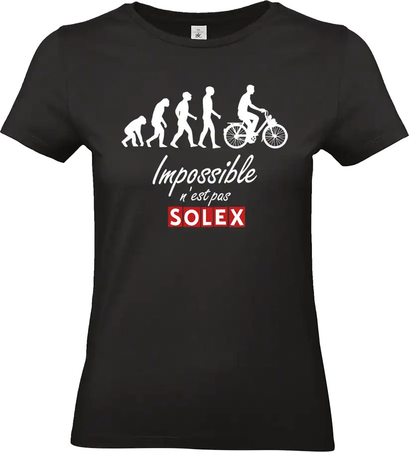 t shirt noir femme impossible n’est pas solex