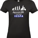 t shirt noir femme “impossible n’est pas vespa – Évolution du pilote”