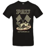 t-shirt noir homme – grand prix de pau – style affiche vintage