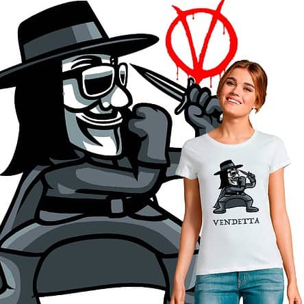 t-shirt femme V comme vendetta illustration pop culture funko pop