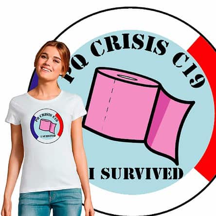 t-shirt femme collector covid 19 j'ai survecu à la crise du pq