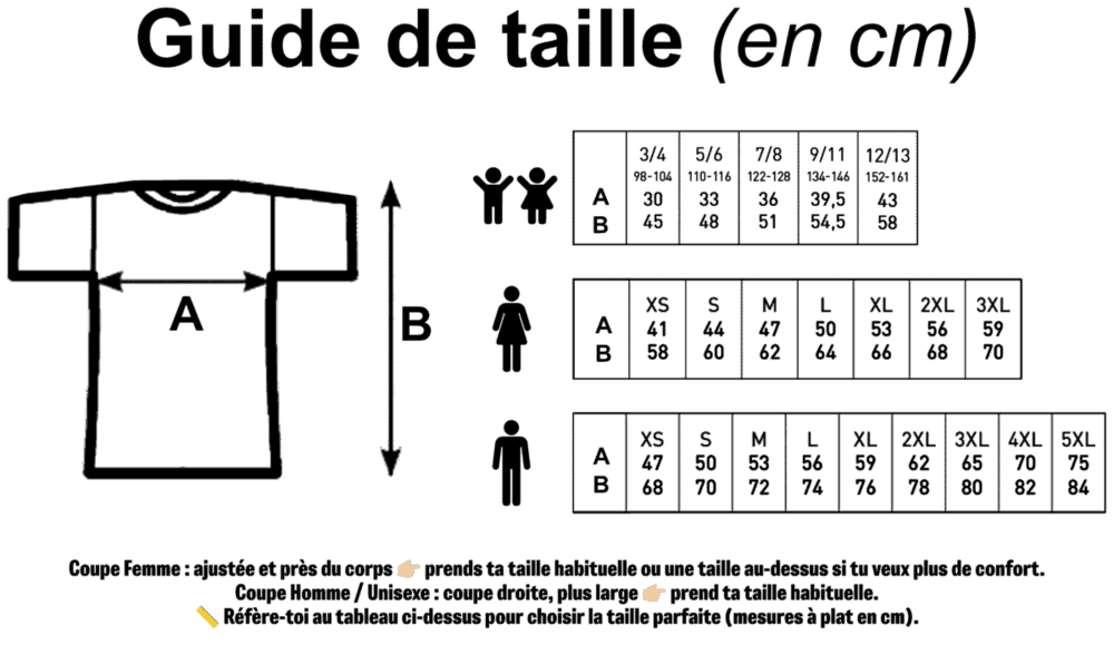 E190 HOMME FEMME ENFANT GUIDE TAILLE