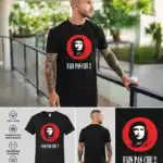 T-shirt homme noir Che Guevara humour fais pas chier design rouge streetwear