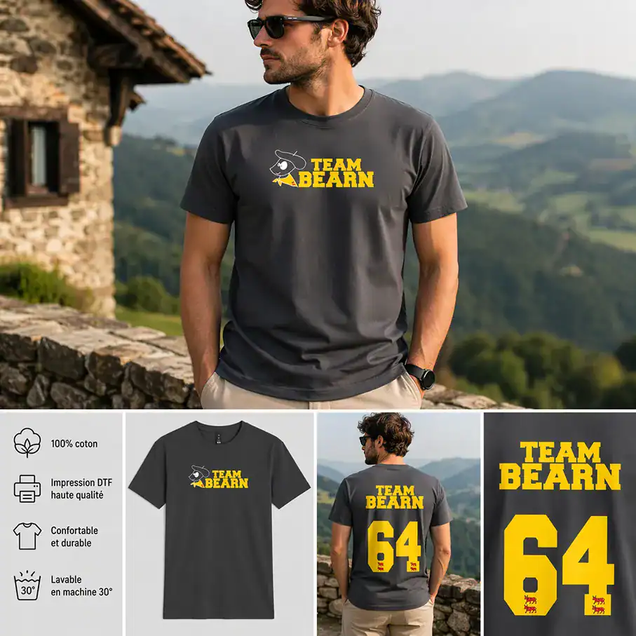 t shirt team béarn 64 – fier du sud ouest