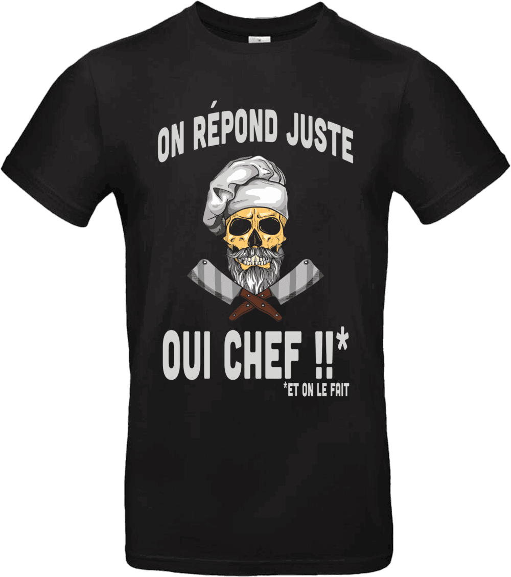 T-shirt noir avec tête de mort de chef