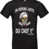 T-shirt noir avec tête de mort de chef