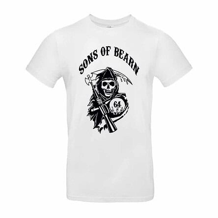 tee shirt blanc sons of bearn faucheuse les fils du bearn